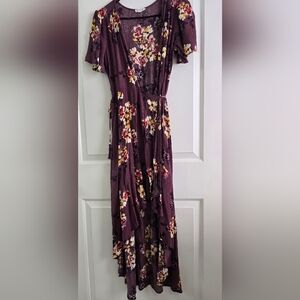 Cotton Candy LA Floral High-Low Wrap Dress